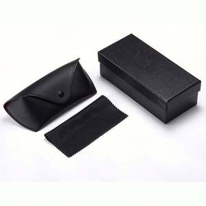 Ensemble d'emballage de lunettes de soleil personnalisées avec logo, étui noir pour lunettes de soleil - Product Image 1