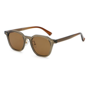Vente en gros Prêt à Expédier à la Mode UV400 Pare-Soleil de Haute Qualité Pc + CP Transparent Bleu Montures Rondes Lunettes de Soleil Hommes Femmes 2025 - Product Image 5