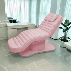 Новейший дизайн, Белый Регулируемый массажный стол с 3 двигателями, электрическая Косметическая кровать, современная кровать для наращивания ресниц для ресниц - Product Image 6