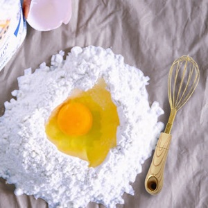 Baking kim loại chất lượng cao công cụ nhà bếp Vàng Hướng dẫn sử dụng trứng-beater thép không gỉ bột Whisk - Product Image 4