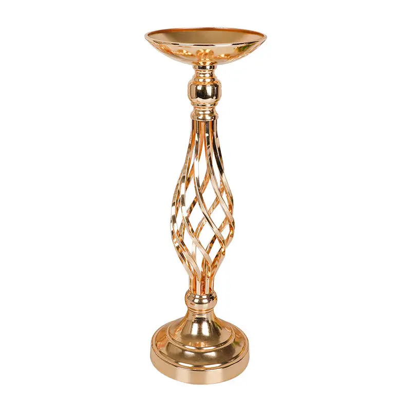 Candelabro di nozze decorazione oro candelabro in metallo vaso di fiori di lusso oro oggetti di fiori cavi per decorazioni commerciali e per la casa