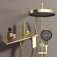 Robinet de douche thermostatique à 3 poignées en laiton massif, avec cartouche céramique, commande facile, touches piano, finition polie, massage doux, pour hôtel