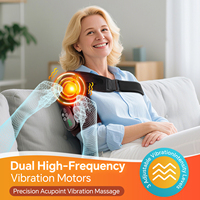 Ceinture de massage chauffante vibrante et pétrissante sans fil en néoprène pour épaule, thérapie par lumière rouge 660nm 850nm, rechargeable USB 5000mAh