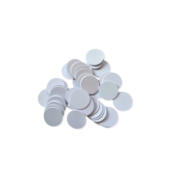 Mini RFID PVC NFC Tag White Card Waterproof 25mm Diameter 0-5mm Read Range Payment & Hotel Use