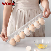 Boîte de rangement d'œufs en plastique, 14 grilles, en forme d'œufs, pour réfrigérateur, cuisine domestique, vente en gros, 50 pièces