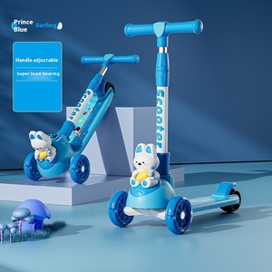 Scooter pliant pour enfants fourni par le fabricant détachable clignotant à une touche de contrôle capteur de couleur de dessin animé en plastique trois - Product Image 3