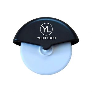Custom Logo Round <b>Plastic</b> Pizza Cutter <b>Wheel</b> for Restaurant Giveaways and Food Promotions - Product Image 1