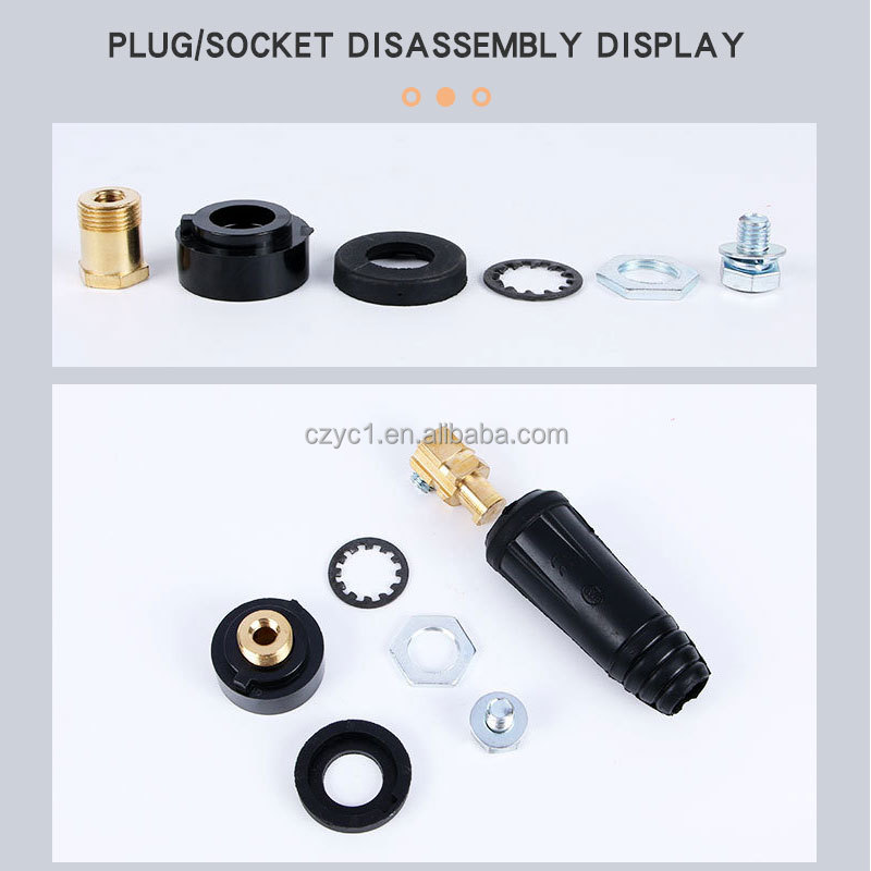 RIVERWELD DKJ10-25 DKZ10-25 Quick Fitting TIG Dinse Cable Panel Connector Socket – Red