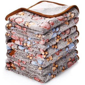 Custom Warm Thickened Fluffy Premium <strong>Dog</strong> <strong>Blankets</strong> Pet Coral Velvet Flannel <strong>Fleece</strong> Puppy Bed Mat Pad <strong>Blanket</strong> With Cute Paw Prints