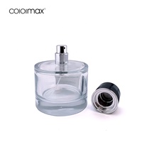 Flacon de parfum en verre à base épaisse cylindrique 100 ml pour homme |   Flacon pulvérisateur vide pour parfum en argent |   Logo personnalisé
