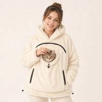 Sweat-shirt chaud d'hiver en fausse fourrure avec poche kangourou pour chiens et chats