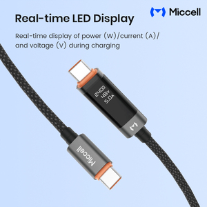 สายชาร์จเร็วแบบ Type-C ยี่ห้อ Miccell รุ่น Wholesale PD 240w แบบ C to C สายถัก พร้อมจอ LED สำหรับแล็ปท็อปและแท็บเล็ต - Product Image 6