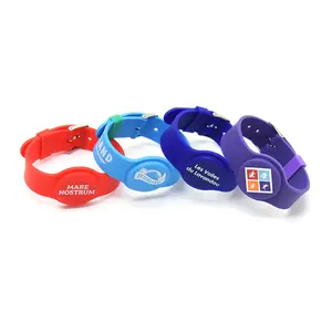 Low Cost RFID Silicone Wristband Adjustable Bracelet Waterproof Passive NFC Bracelet