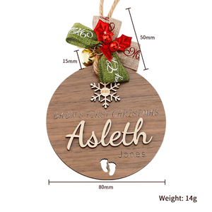Piccolo albero di natale pendenti in legno nome personalizzato ornamenti natalizi decorazioni <span class=keywords><strong>per</strong></span> le feste - Product Image 6
