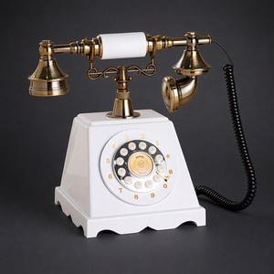 Téléphone d'enregistrement de messages pour invités, Livre d'or audio, Combiné rétro et cordon spiralé - Product Image 1