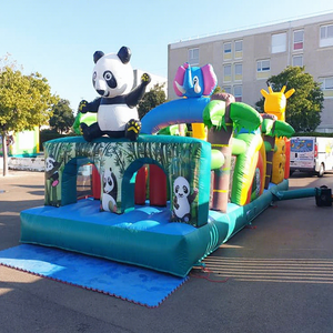Pista de obstáculos inflable con forma de panda, castillo inflable comercial para adultos y niños, combo de castillo inflable. - Product Image 1