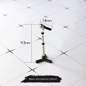 อุปกรณ์ตกแต่งบ้านตุ๊กตาโลหะผสมดนตรีจากโรงงานโดยตรง ของเล่นโมเดลจิ๋ว DIY ของตกแต่งสร้างสรรค์ ไมโครโฟนจำลองขนาดเล็ก - Product Image 6