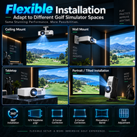 Projecteur de simulateur de golf professionnel 6500 lumens 3LCD Laser WUXGA à courte focale pour le golf commercial en salle
