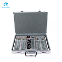 Boîte d'optométrie optique, ensemble de 104 montures de lunettes de test en métal, kit de lentilles d'essai prismatiques pour le test des yeux, rangement de lunettes