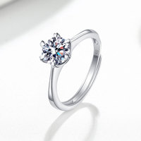Nouvelle bague en argent Sterling Moissanite S925 pour femmes bague Moissanite classique à six broches bijoux de mariage