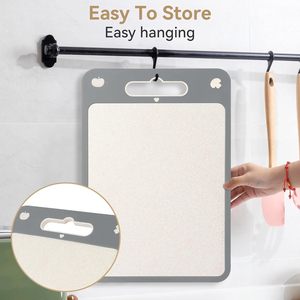 Planche à découper de cuisine en plastique, planche à découper personnalisée en acier inoxydable avec poignée pour la décongélation - Product Image 5