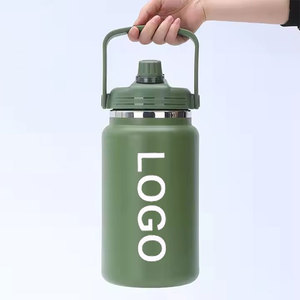 128OZ gallon chai nước với rơm 18/8 đôi tường growler thép không gỉ 4 lít chân không <span class=keywords><strong>Flask</strong></span> - Product Image 3