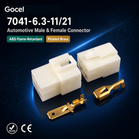 Connecteur de câblage automobile mâle-femelle DJ7041-6.3-11/21, borne à sertir, boîtier ABS ignifuge, prise de câble en laiton