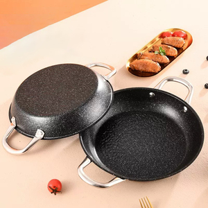 Venta al por mayor antiadherente de acero inoxidable Paella Pan para el hogar Hotel Cocina Uso al aire libre Cocina de inducción Compatible Con dos manijas - Product Image 2