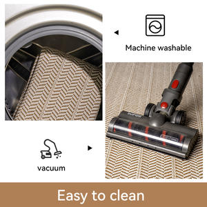 Tapis de cuisine rectangulaire Misty Clouds Chevron, antidérapant, en polyester et coton, résistant aux taches, paillasson - Product Image 4