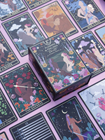 Jeu de tarot éducatif personnalisé avec un ensemble complet de 78 cartes, incluant les Arcanes Majeurs et Mineurs