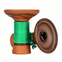 Bol à chicha en argile fait main avec enroulement en ficelle colorée, tête de chicha Phunnel en céramique, accessoires pour la gestion de la chaleur