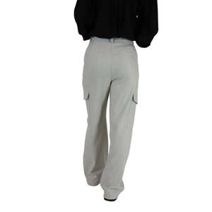 Pantalon cargo gris taille haute pour femme, coupe large, décontracté, longueur cheville, style workwear - Product Image 4