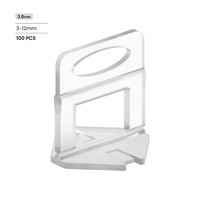 DINGYI Système de nivellement des carreaux Clips 3.0mm 1/8 "Niveleurs robustes pour pierres en céramique 3-12mm Outils d'installation de carreaux, 100 pièces