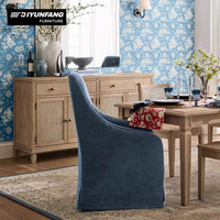 Aparador de Madera Maciza de Roble Hecho a Mano, Estilo Vintage, Cómoda con Cajones para Dormitorio, Gabinete de Almacenamiento de Ratán Natural para Baño, Entrada o Recibidor