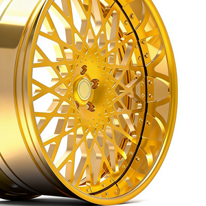 Llantas de aleación forjadas de 2 piezas Gold 6061-T6 Deep Dish de 20, 22, 24, 26 pulgadas, 5x112, 5x120, para exhibición de coches, fabricante personalizado - Product Image 5