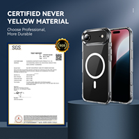 Étui de protection transparent magnétique sans fil en TPU PC de haute qualité, résistant aux chocs et au jaunissement pour 17 Air/Pro Max