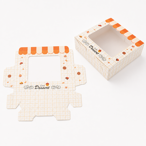 Custom Printed Paper <b>Box</b> Packaging with <b>Clear</b> Window Scalloped Lid Dessert Gift <b>Box</b> for <b>Cake</b> Candy Chocolate Cookies Wholesale - Product Image 5