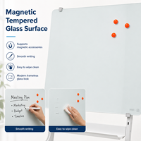 Tableau blanc magnétique en verre trempé personnalisé 90*180CM pour réunions d'entreprise, enseignement scolaire et fournitures pédagogiques