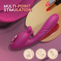 Vibrateur télescopique personnalisé à vibration liquide, neuf fréquences, forte vibration, tapotement et succion pour femme