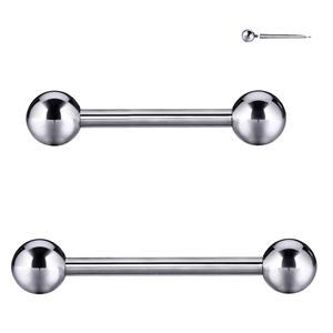 Piercing per l'orecchio a barra dritta in lega di titanio G23 con filettatura interna, anello da lingua per matrimonio; con zircone ASTM-F136 come pietra principale - Product Image 1