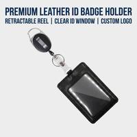 Porte-badge robuste en cuir PU avec cordon, idéal pour le bureau, l'école et les contrôles de sécurité - Vente en gros