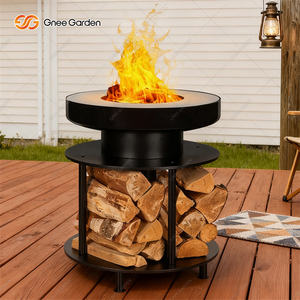 เตาย่างบาร์บีคิวเตาไฟทำจากเหล็กฟืนกลางแจ้งทันสมัยพร้อมกระทะเถ้าที่ถอดออกได้สำหรับทำความสะอาดง่าย - Product Image 6