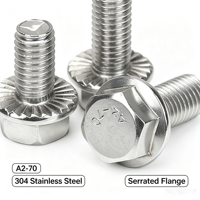 Échantillon OEM d'usine disponible, boulon à bride hexagonale en acier inoxydable marin M3-M16, haute résistance A2-70 A4-80, anti-rouille, à denture.
