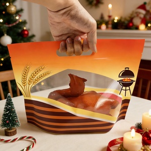 Custom Printed Laminated Plastic Rotisserie Roast Anti-fog Microwave Hot Food Packaging Chicken Bags OEM/ODM - Product Image 1