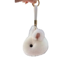 Mini lapin pendentif porte-clés cheveux de vison et accessoires de voiture en peluche de jade et ornement de sac