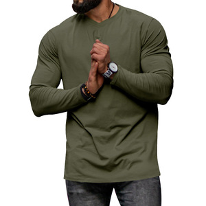 Stock para Comercio Exterior Otoño Invierno 2026, Camiseta Casual de Manga Larga para Hombre, Cuello Redondo, Color Sólido, Corte Ajustado <span class=keywords><strong>212</strong></span> - Product Image 4