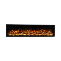 Cheminée électrique murale intelligente à LED de 120 cm, personnalisable, pour la décoration de la maison, avec insert chauffant et effet de flamme linéaire