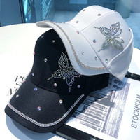 Casquette de baseball unisexe avec étoile en strass, réglable, ornée de cristaux scintillants, 100% polyester, pour les fêtes et les occasions décontractées