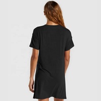 Personnalisé décontracté été pas cher en plein air femmes t-shirt club dames robe unie couleur nuit porter des robes amples de grande taille