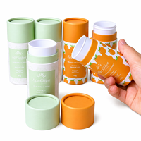 Conteneur vide personnalisé pour stick déodorant, tube cosmétique rechargeable, tubes ronds à visser, emballage de déodorant, conteneur de stick lisse